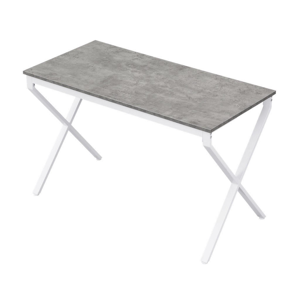 ESSTISCH SAMUEL, Beton, 120/60/76 cm - Weiß/Grau, Holzwerkstoff/Metall (60/120/76cm) - B&D Home