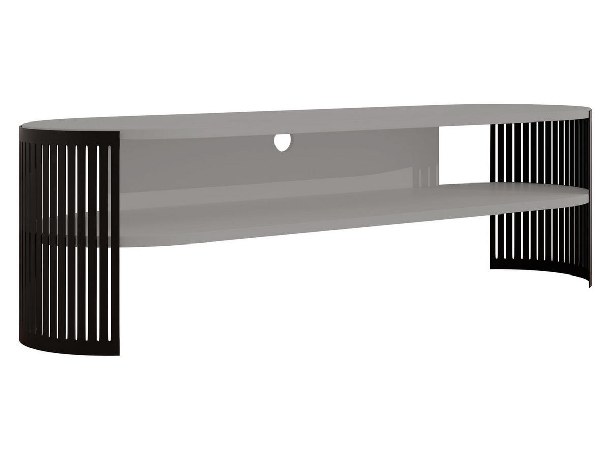 TV-LOWBOARD Fikoli Oval - Schwarz/Grau, Holzwerkstoff/Metall (140/40/40cm) - MIRJAN24