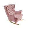SCHAUKELSESSEL mit gepolstertem Sitz und Armlehnen, 102x81x95 cm, Pink_29838 - Buchefarben/Altrosa, Holz/Textil (81/102/95cm) - DomoHome