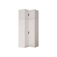ECKKLEIDERSCHRANK Elena 2D + Schrankaufsatz - Schwarz/Weiß, Holzwerkstoff/Kunststoff (98/246/98cm) - MIRJAN24