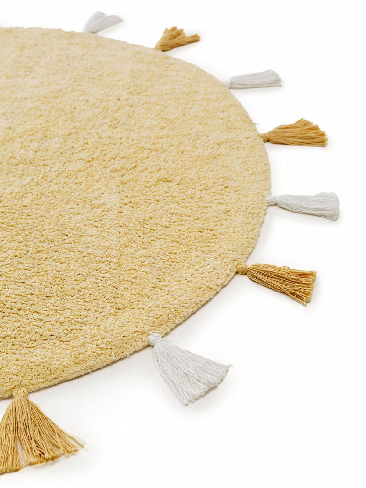 KINDERTEPPICH waschbar Malu Gelb ø 100 cm rund - Gelb, Naturmaterialien/Textil (100/1cm) - KUNSTLOFT