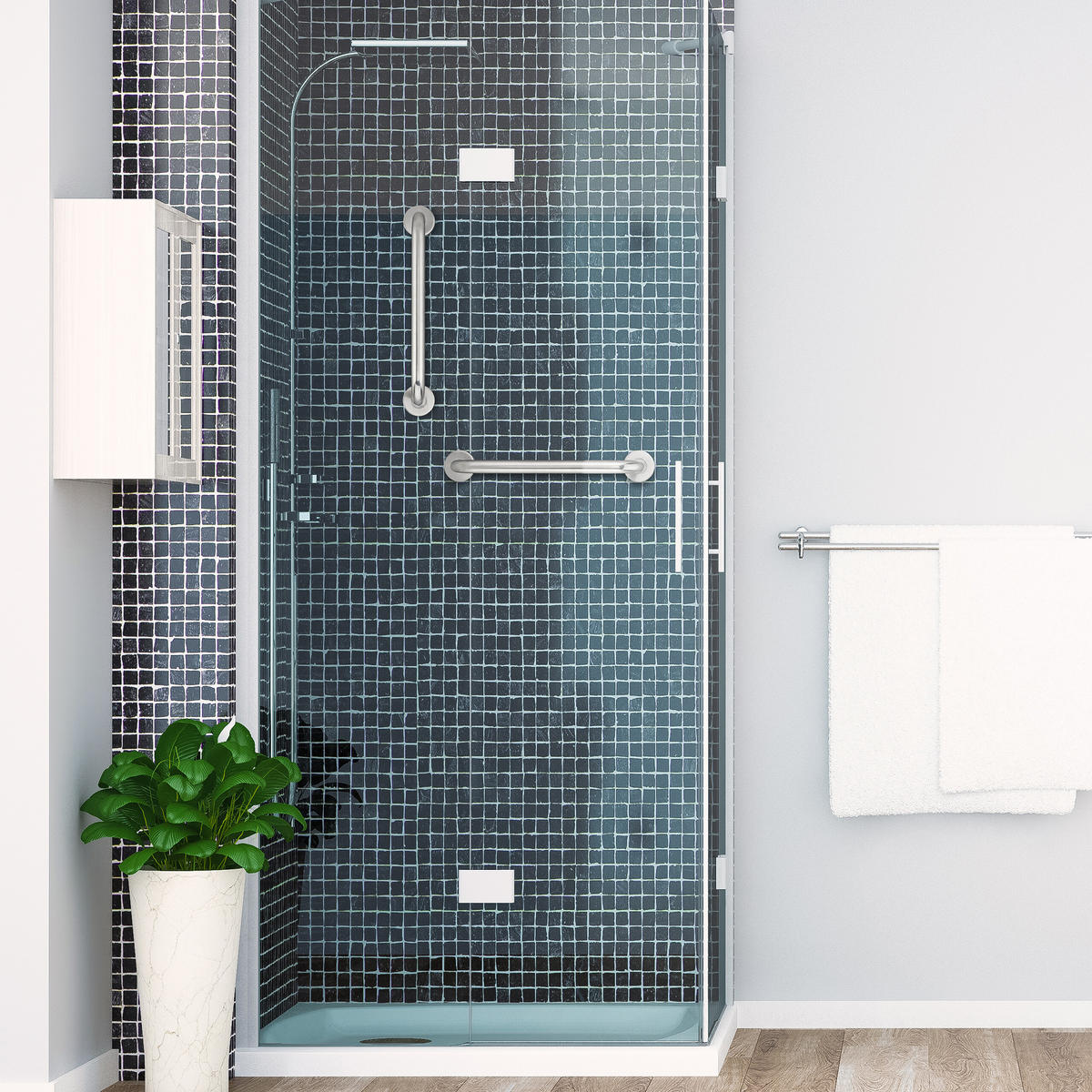 2XHALTEGRIFF - Silberfarben, Metall (40/6/8cm) - Relaxdays