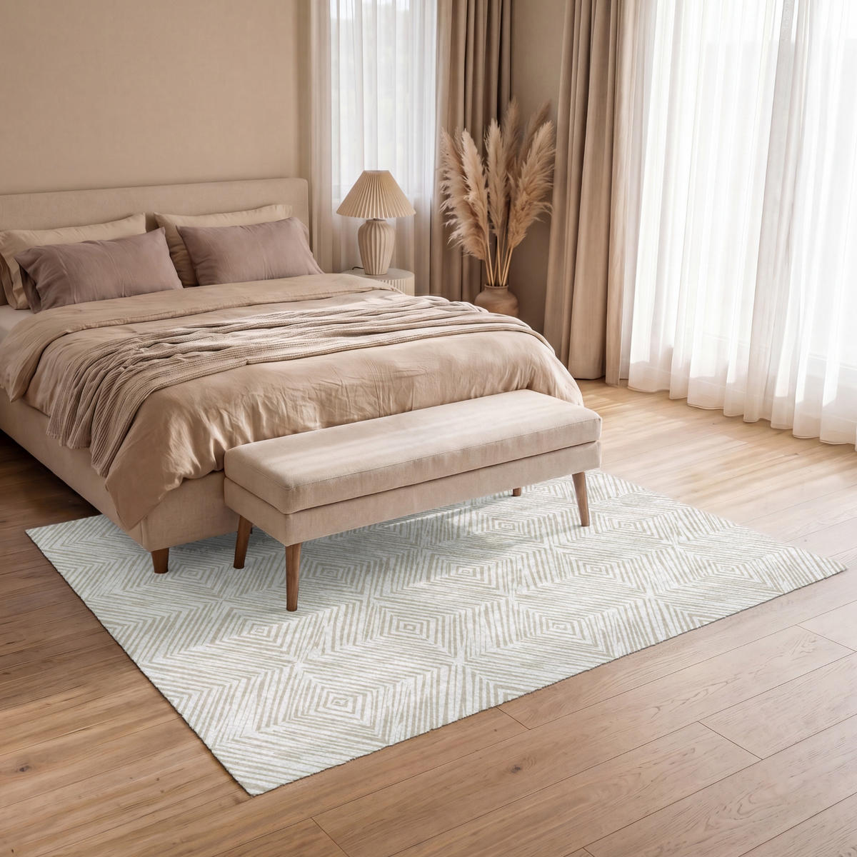 KOBERCE - Abstraktné - Diamanty - Béžová - 200x140 cm - béžová, textil/plast (200/0.4cm) - OnlyWow