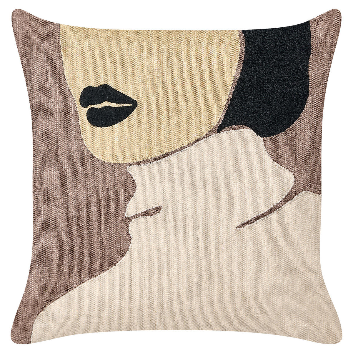 DEKOKISSEN 2er-Set Taupe 45/45 cm Silphium - Graubraun, Naturmaterialen/Textil (45/45cm) - Beliani