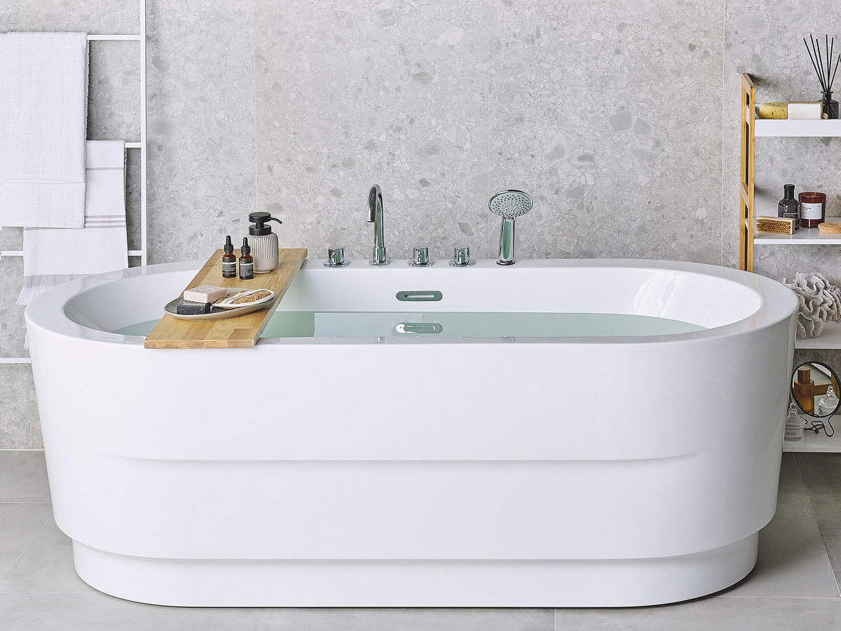 BADEWANNE FREISTEHEND 80x170x60 cm weiß Empresa - Weiß, Kunststoff (80/60/170cm) - Beliani