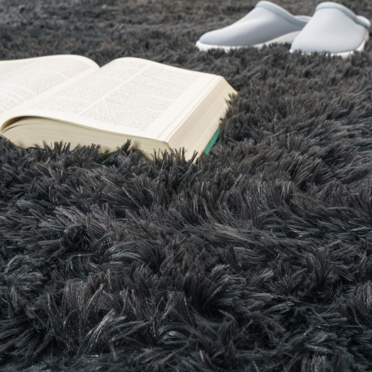 HOCHFLORTEPPICH 200/290 cm Silky 591 - Anthrazit, Textil (200/290cm) - Paco Home