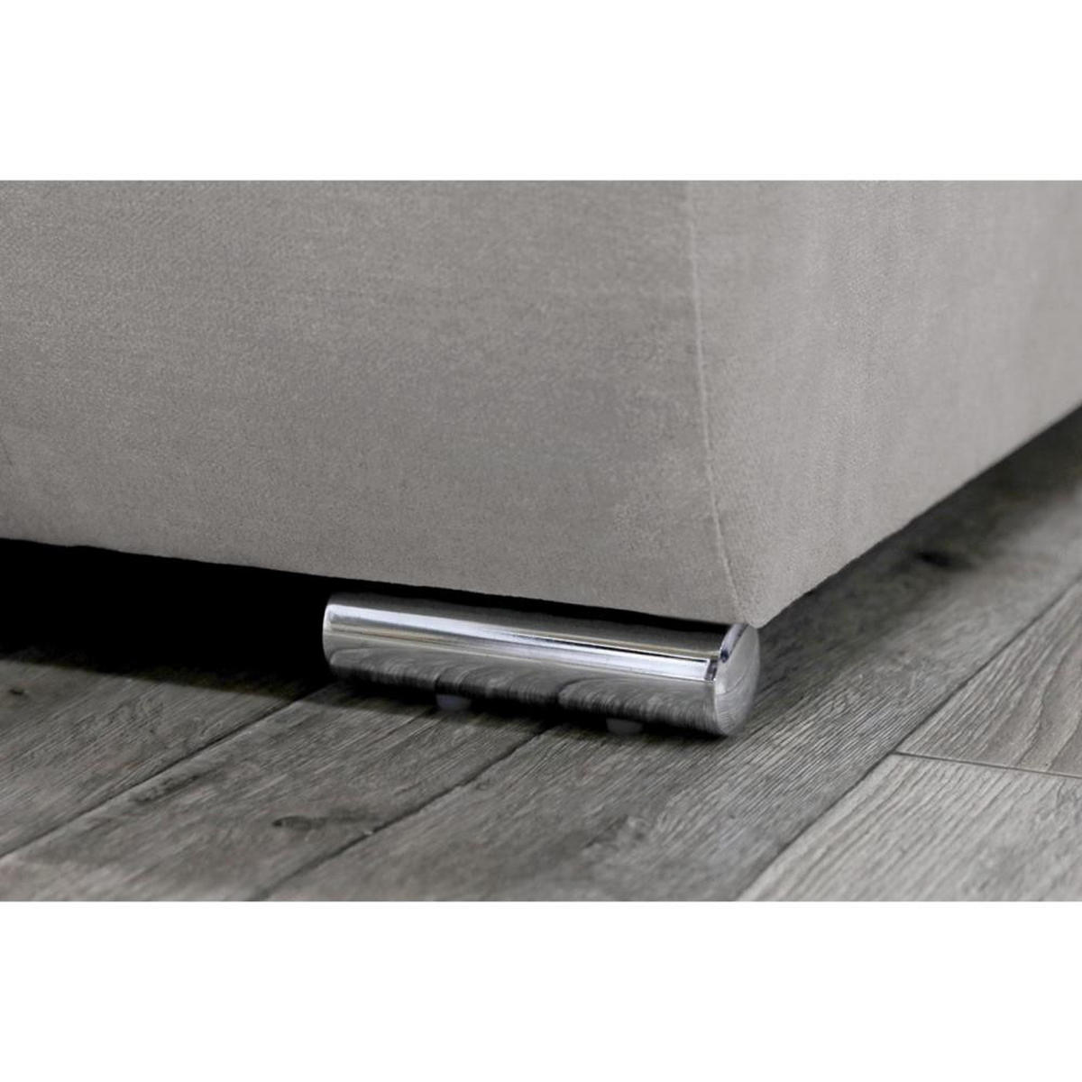 ECKSOFA Draco L beige rechts - Chromfarben/Beige, Textil/Metall (267/186cm) - Beautysofa