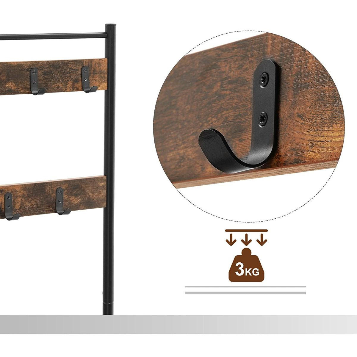 MEHRZWECKSCHRANK mit Kleiderhaken und Schuhbank - Nussbaumfarben, Holzwerkstoff (32.5/175/78.5cm) - Calicosy