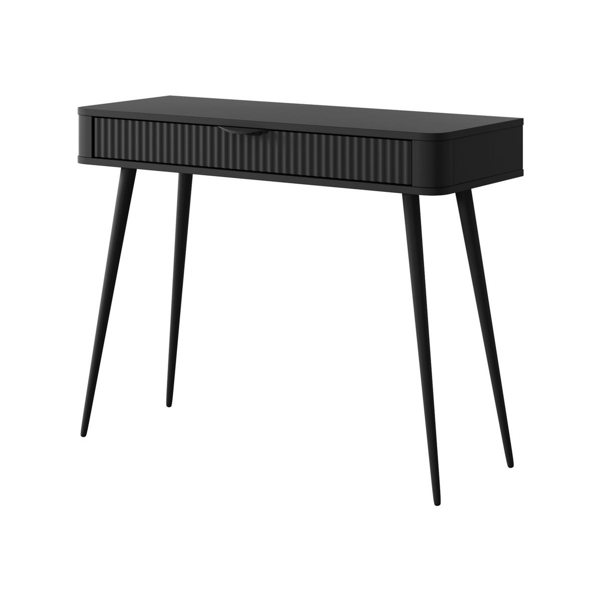 SCHMINKTISCH LEKNES TOA1 Metallgriffe und Beine in schwarzer Farbe Schwarz Schwarz - Schwarz, Holzwerkstoff (100/38/78cm) - Komodee