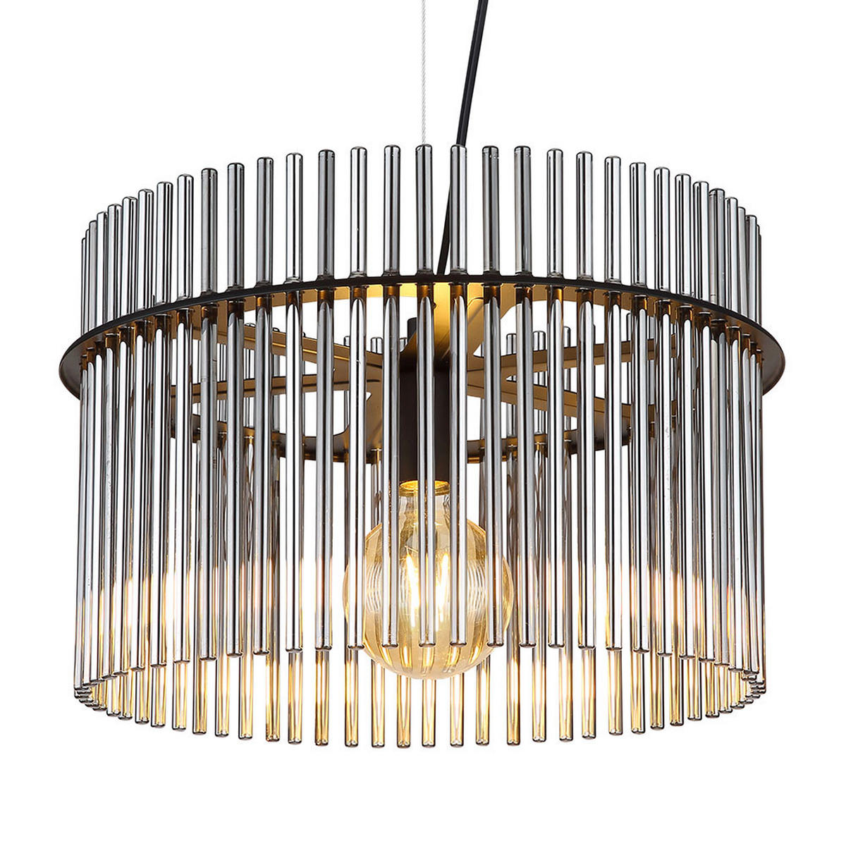 LED HÄNGELEUCHTE Metall Schwarz - Grau, Glas (40/40/150cm) - Globo Lighting