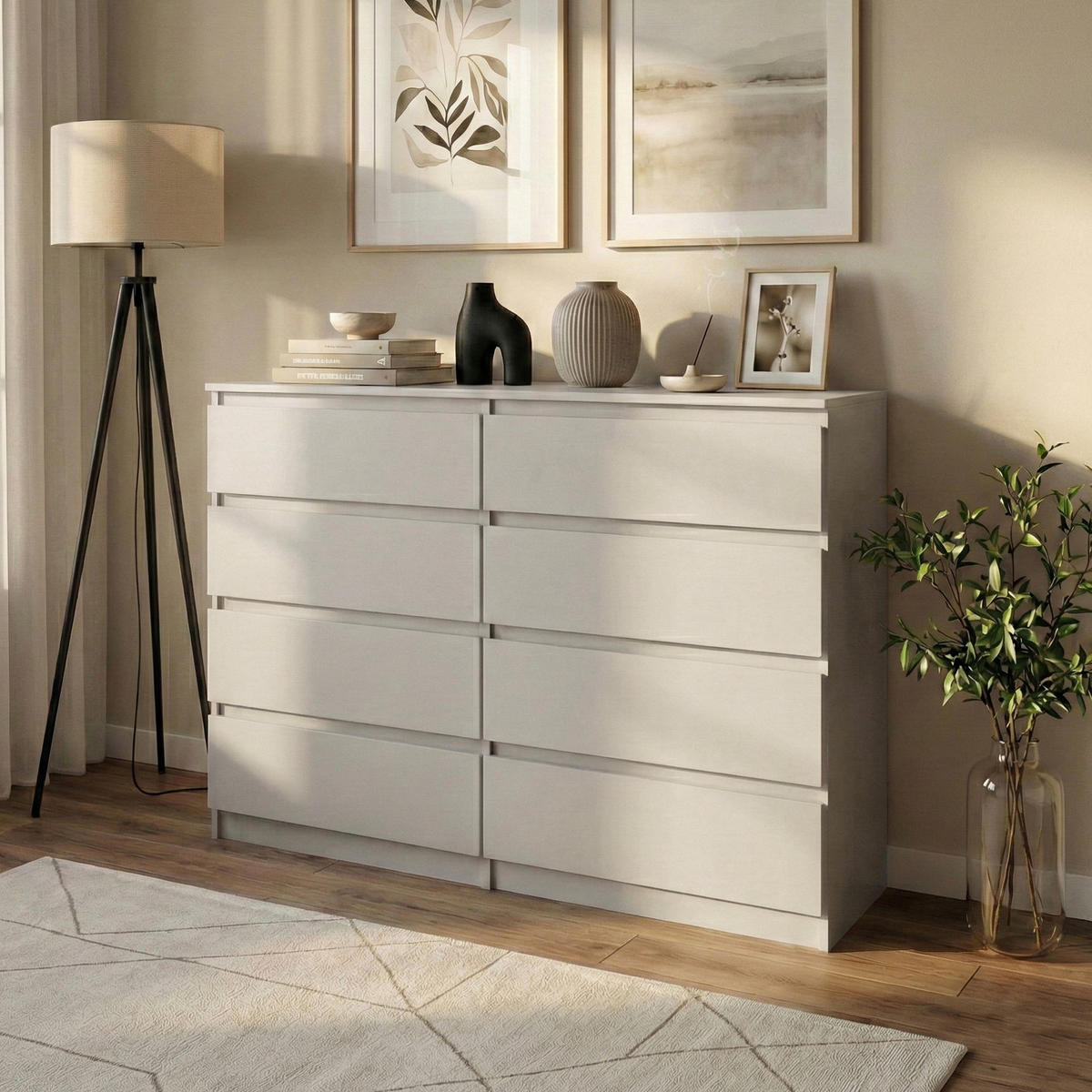 KOMMODE Lemon mit 8 Schubladen, 120 cm, Kaschmir - Kaschmir, Holzwerkstoff (120/101/39cm) - Beautysofa