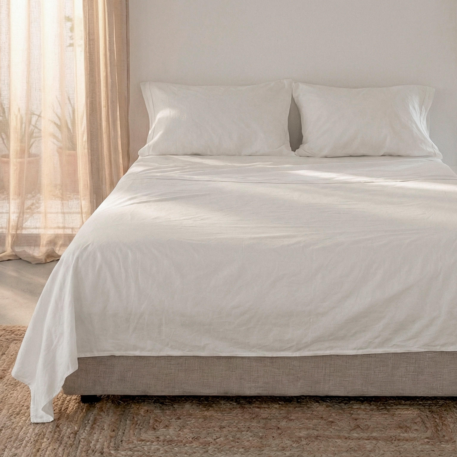 OBERBETTLAKEN basic 200 tc 240x270 cm weiss - Weiß, Textil (240/270cm) - Happy Friday