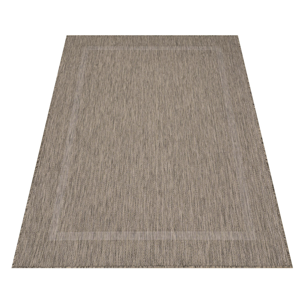 TEPPICH Outdoor Flachgewebe Uni-Design Polypropylen Balkon Braun Läufer 80x250 - Braun, Textil (80/250cm) - KADIMA DESIGN
