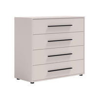 KOMMODE Maxivo Kaschmir, mit Schubladen - Kaschmir/Schwarz, Holzwerkstoff (90/87/40cm) - Bettso