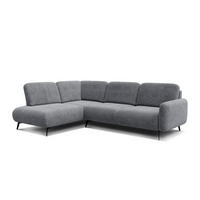 ECKSOFA FEBE 5-Sitzer links, grau - Schwarz/Grau, Holz/Textil (271/190cm) - Courtois Laville