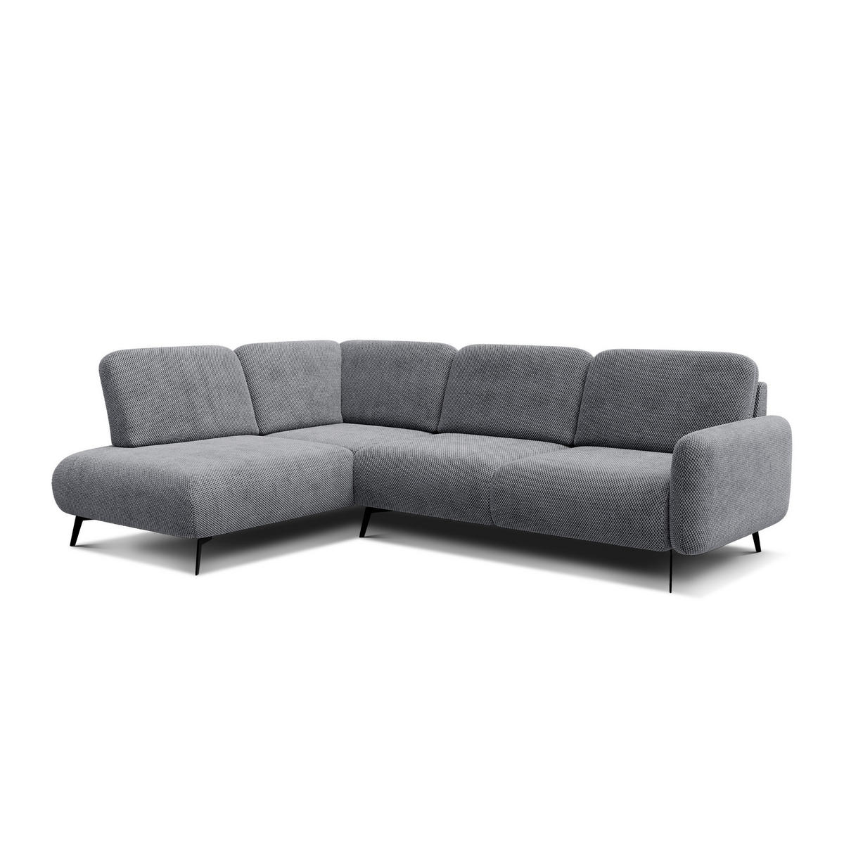 ECKSOFA FEBE 5-Sitzer links, grau - Schwarz/Grau, Holz/Textil (271/190cm) - Courtois Laville