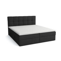 BOXBETT Doppelbett Corino Schwarz 180x200 cm - Schwarz, Naturmaterialien (180/200cm)