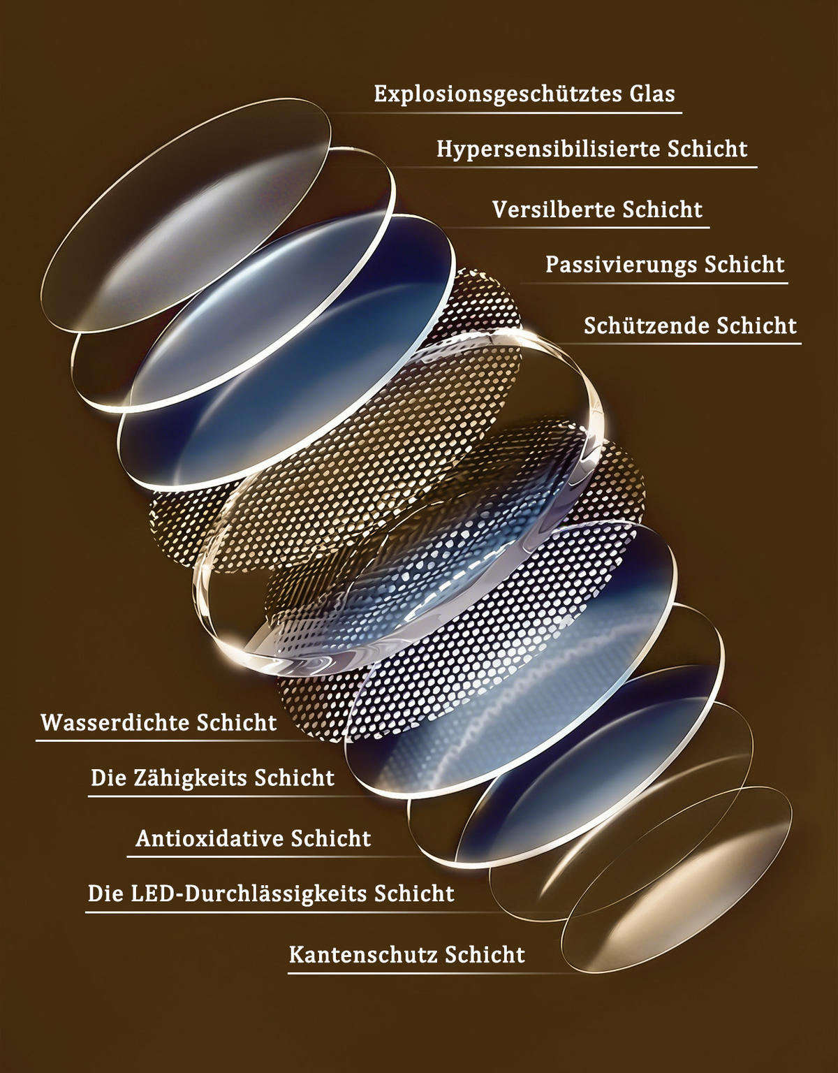 BADSPIEGEL mit Beleuchtung Kalen 3.4/50/70 cm - Weiß, Glas (50/70/3.4cm) - ZMH