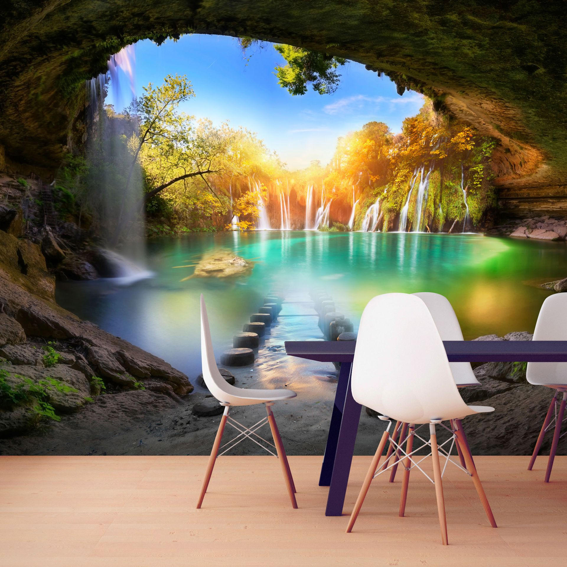 SELBSTKLEBENDE FOTOTAPETE 392/280 cm - Multicolor/Braun, Kunststoff/Textil (392/1cm) - KUNSTLOFT