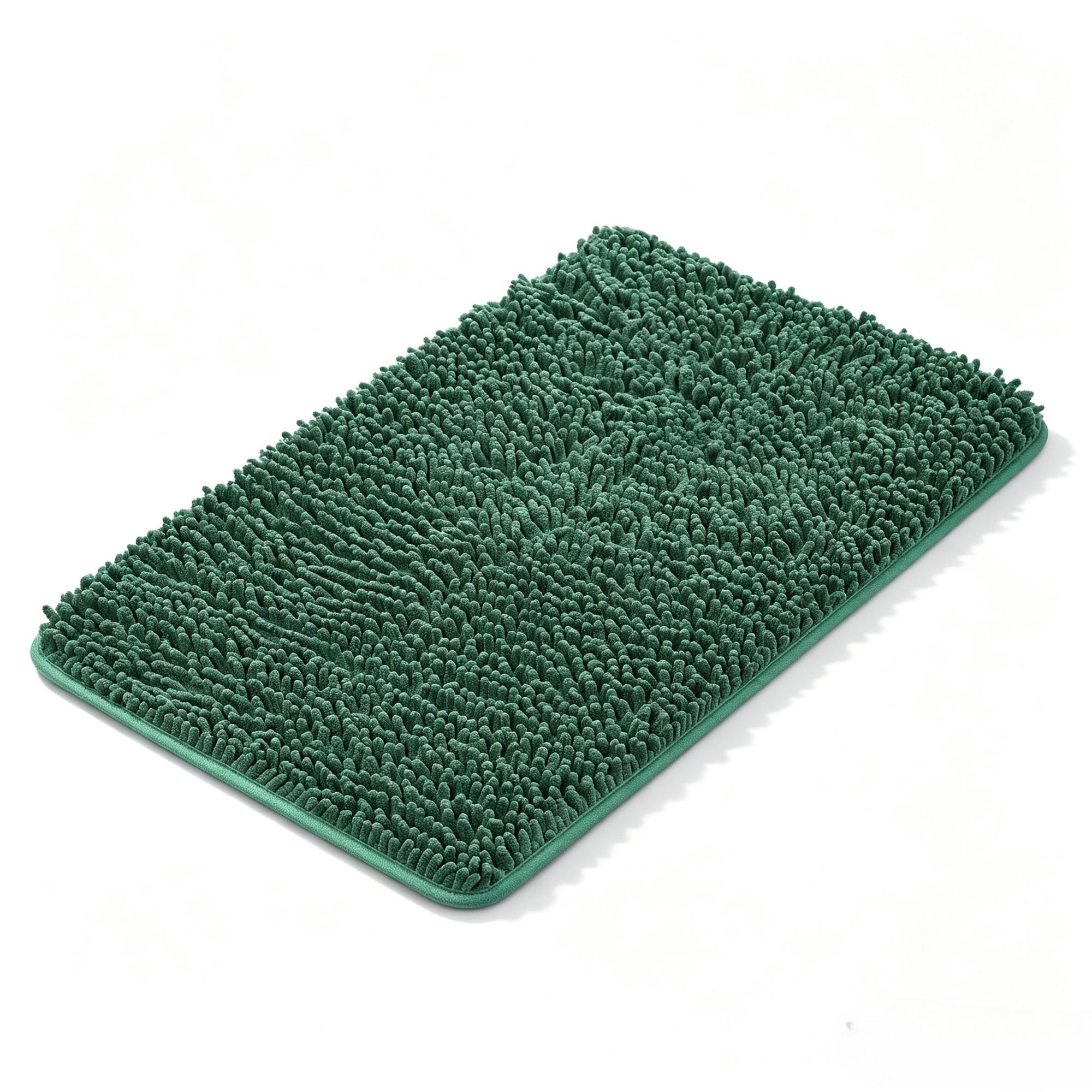 DUSCHMATTE – 50 x 80 cm – Dunkelgrün – Chenille-Material - Dunkelgrün, Textil (30/28cm)