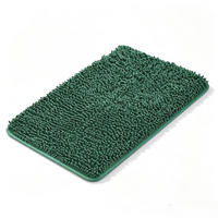 DUSCHMATTE – 40 x 60 cm – Dunkelgrün – Chenille-Material - Dunkelgrün, Textil (30/25cm)