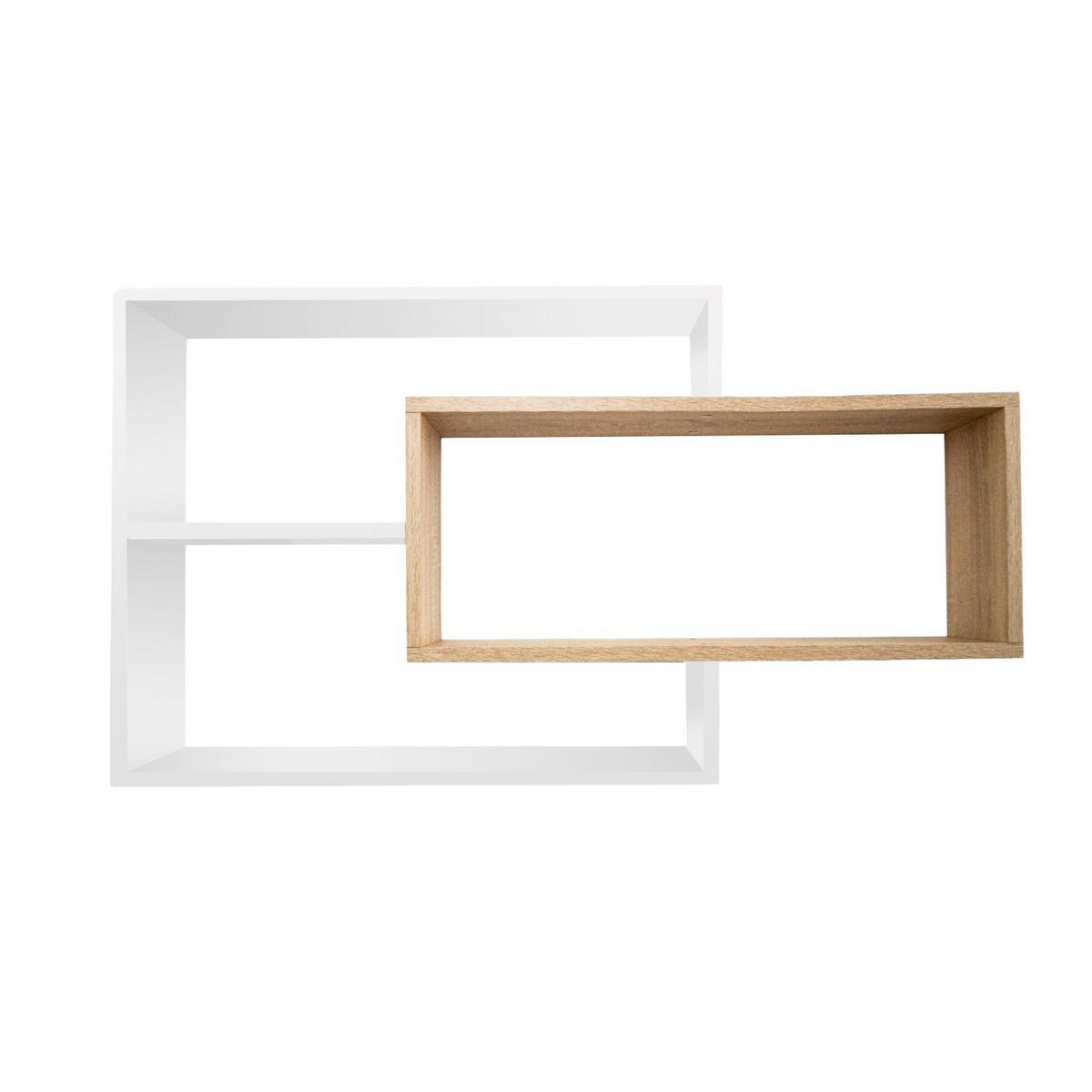 SCHWEBEREGAL KARO Weiß/Natur - Weiß/Naturfarben, Holzwerkstoff (20/59/104cm) - Mein-Regal