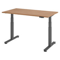 SCHREIBTISCH elektrisch XDSM 80/140/74 cm in Nussbaumfarben/Graphitfarben - Nussbaumfarben/Graphitfarben, Holzwerkstoff (80/140/74cm) - bümö