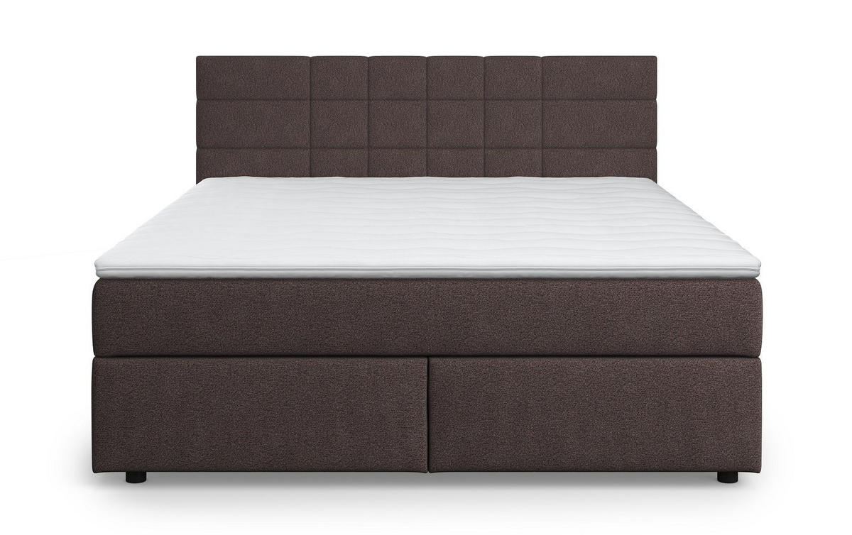 BOXBETT 140/160/180x200 – inkl. Topper, 7‑Zonen Taschenfederkern-Matratze, New York-Stoff - Anthrazit/Schwarz, Holz/Kunststoff (140/200cm) - Cotta