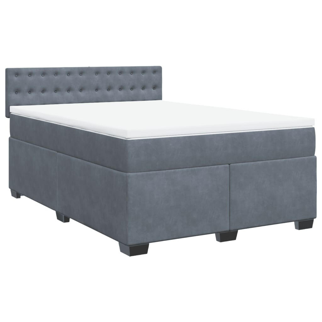 vidaXL Boxspringbett Dunkelgrau