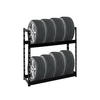 REIFENREGAL Tiger 100x110x35 cm 150 kg Fachlast bis zu 8 Reifen auf 2 Ebenen Schwarz - Schwarz, Metall (110/100/35cm) - PROREGAL
