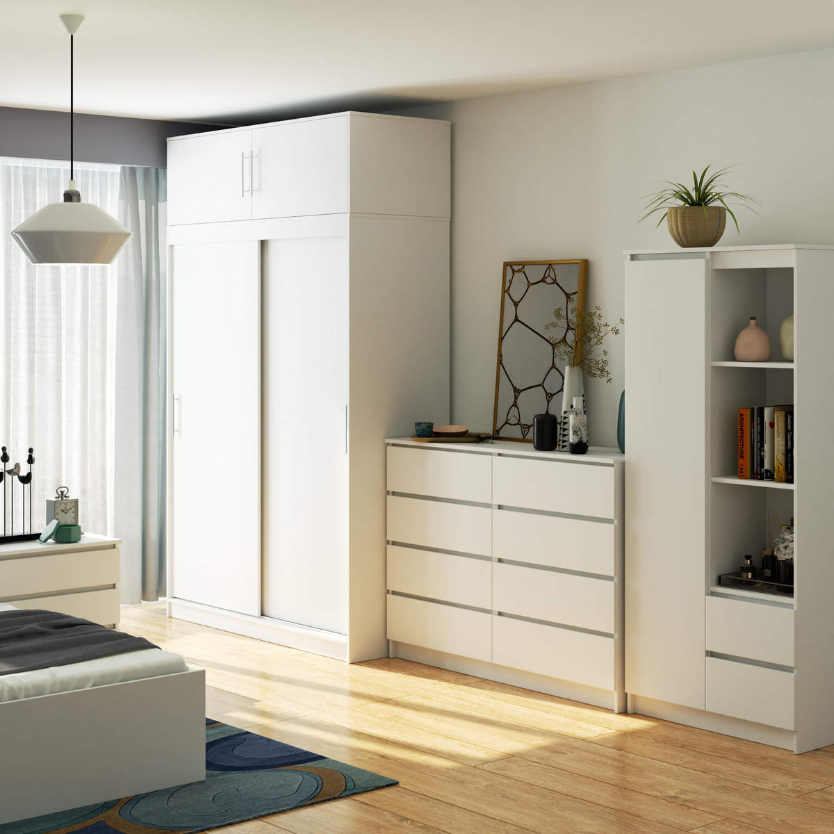 SKRIŇA NA OBLECENIE - biela, kompozitné drevo (150/245/60cm) - RAUMHIRSCH FURNITURE