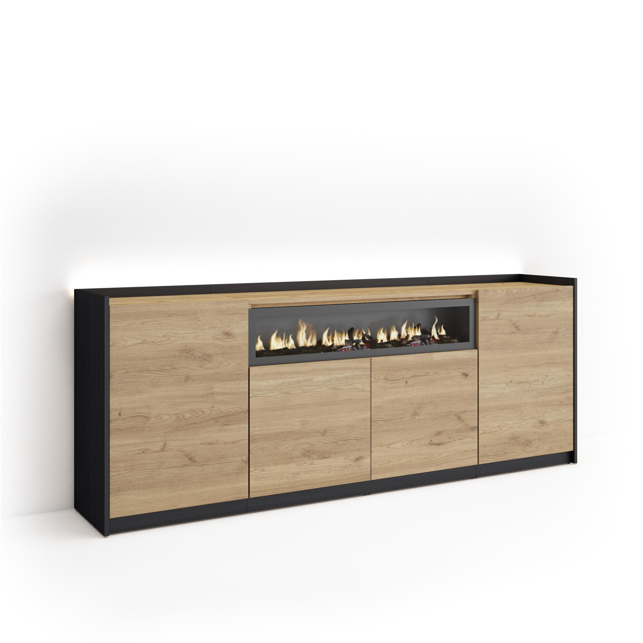 Skraut Home Sideboard, Eiche 207x80x37 cm
