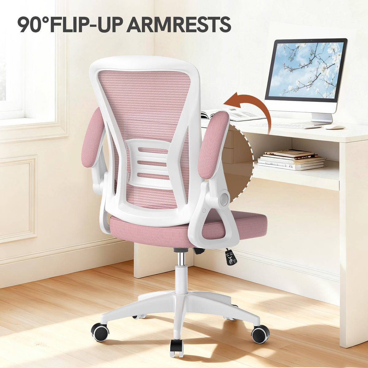 DREHSTUHL Netzbespannung Sitzkomfort Rosa - Pink, Metall (23/52/62cm) - Rattrix