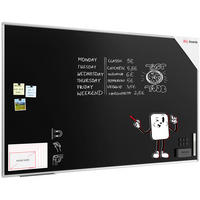 SCHWARZE magnetische Kreidetafel mit Alurahmen Premium EXPO 200x120cm - Schwarz, Holz (200/120/1.6cm) - ALLboards