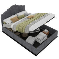 POLSTERBETT 140x200 cm Stauraum hydraulisch grau - Grau, Textil (140/200cm) - LEBENLANG