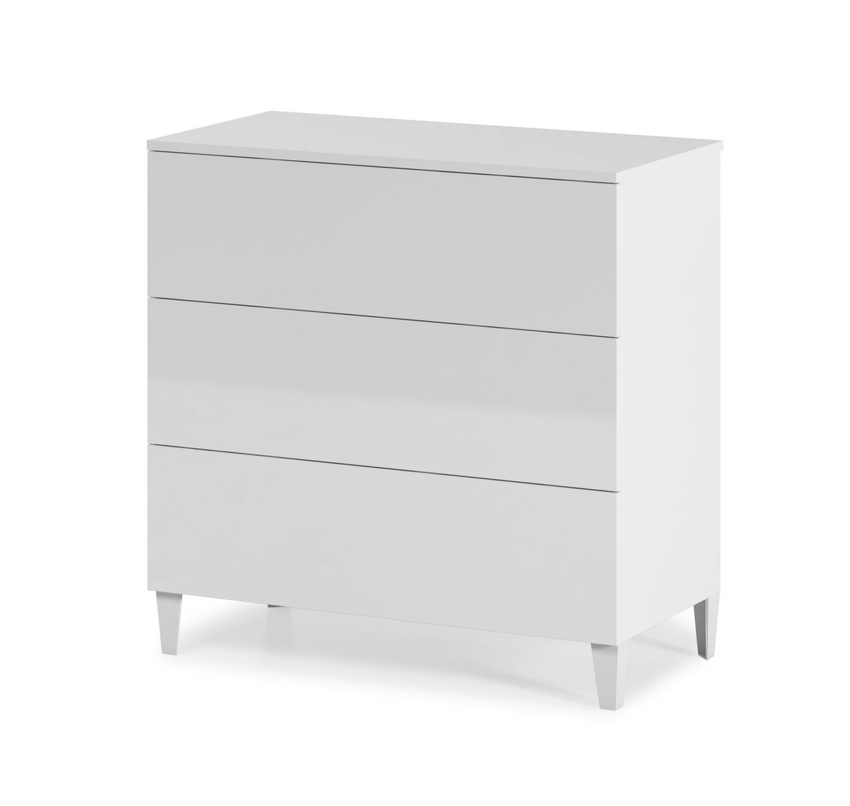 KOMMODE 80/80/40 Vera Weiß Hochglanz - Weiß, Holzwerkstoff (80/80/40cm)