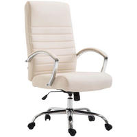 CHEFSESSEL Lederlook Creme - Creme, Textil/Metall (60/110/68cm) - CLP