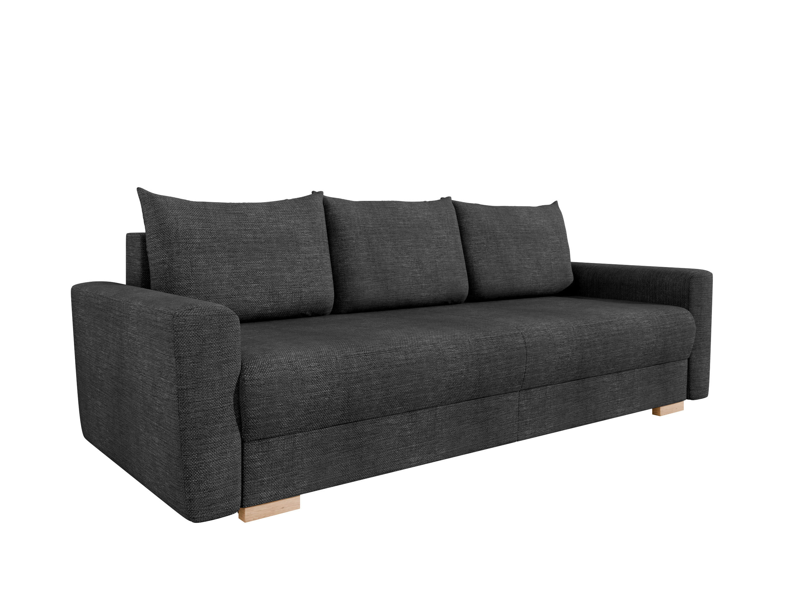 3-SITZER-SCHLAFSOFA ELMA mit Bettfunktion, anthrazit - Anthrazit, Holz (92.5/79/230cm) - Homesy