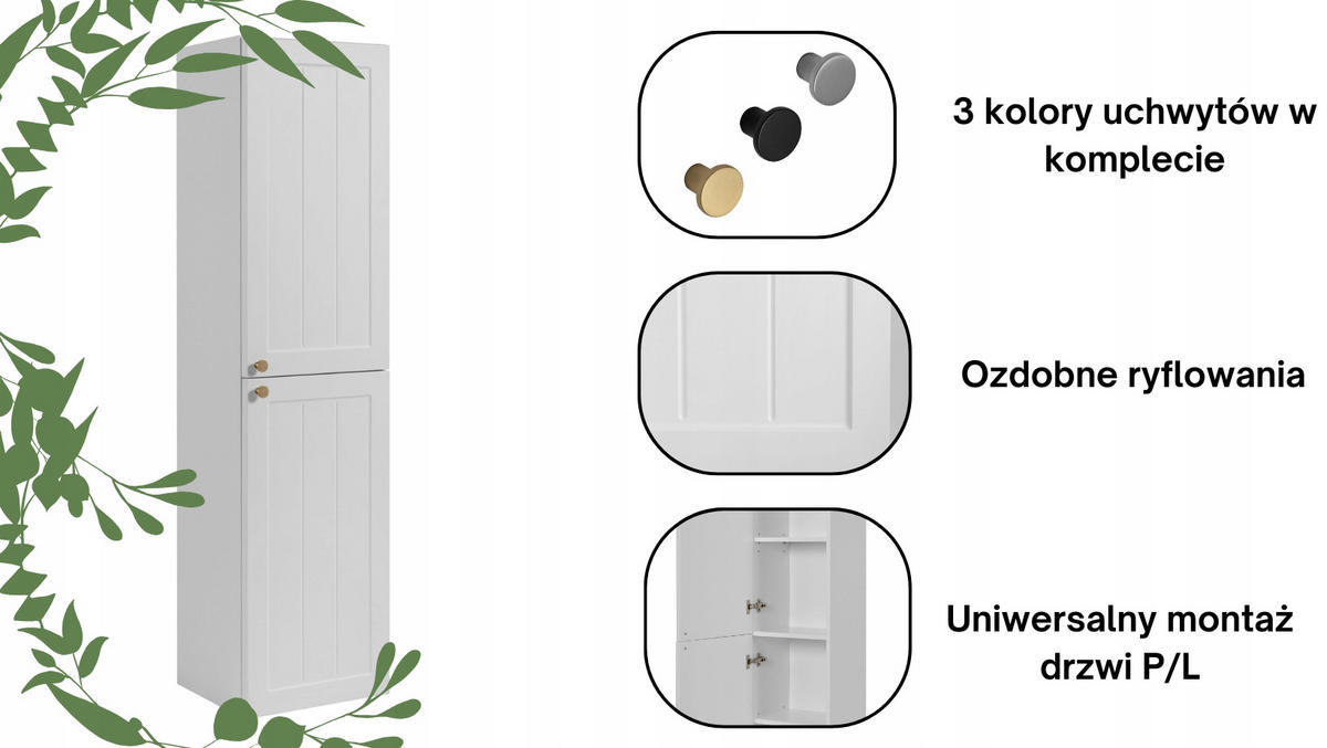 WASCHBECKUNTERSCHRANK + HÄNGESÄULE GUSTO 60cm Mattweiß - Weiß, Holzwerkstoff (60/58/46cm) - Rodan