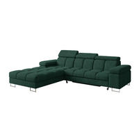 ECKSOFA mit Schlaffunktion Ottomane Links COMA L 271x203x79 Grün Velours - Grün, Holzwerkstoff/Textil (271/203cm) - ALTDECOR