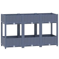 HOCHBEET 120X40X71 CM POLYPROPYLEN - Blaugrau, Kunststoff (120/71/40cm) - vidaXL