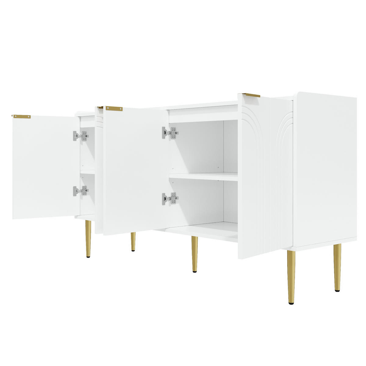 SIDEBOARD 140cm modern Anrichte Buffet Stauraum Wohnzimmer - Weiß, Holzwerkstoff (38/75/140cm) - FLIEKS