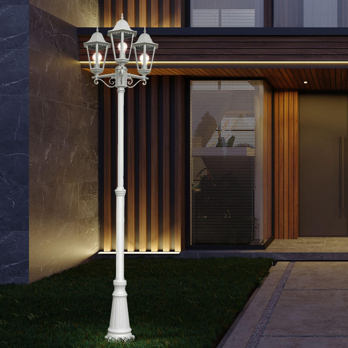 RGB LED STEHLEUCHTE NORDERNEY Weiß - Weiß, Metall (58/55/220cm)