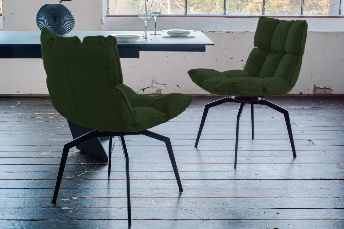 ESSZIMMERSTUHL BARO Grün Webstoff - Schwarz/Grün, Kunststoff/Textil (54/86/65cm) - KAWOLA