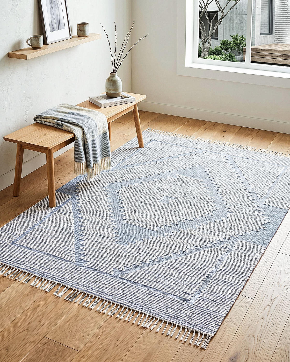 KURZFLOR-TEPPICH Ansar 200/140 cm - Blau, Textil (140/200cm) - Beliani