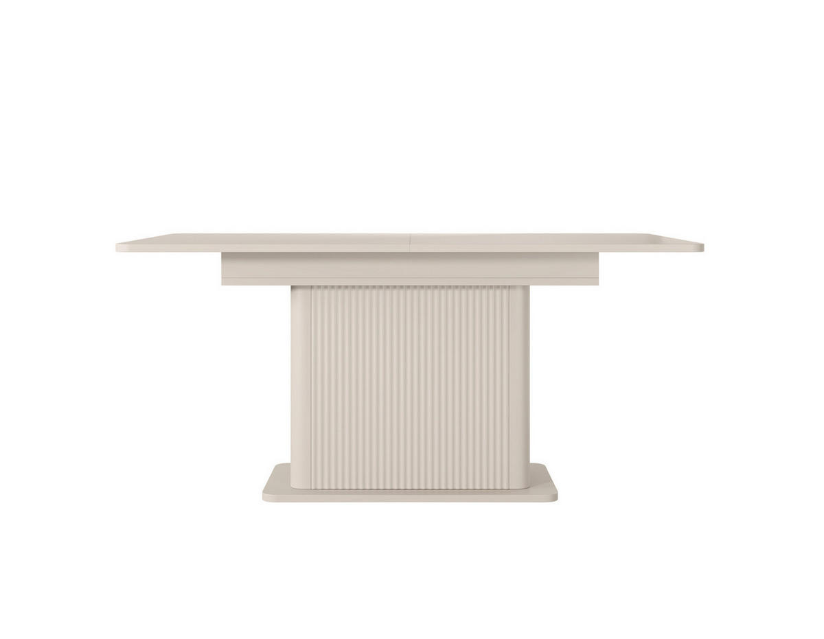 ESSTISCH Flore Beige ausziehbar 160-200 cm - Riffel-Optik - Beige, Holz/Holzwerkstoff (90/200/75cm) - Ravio
