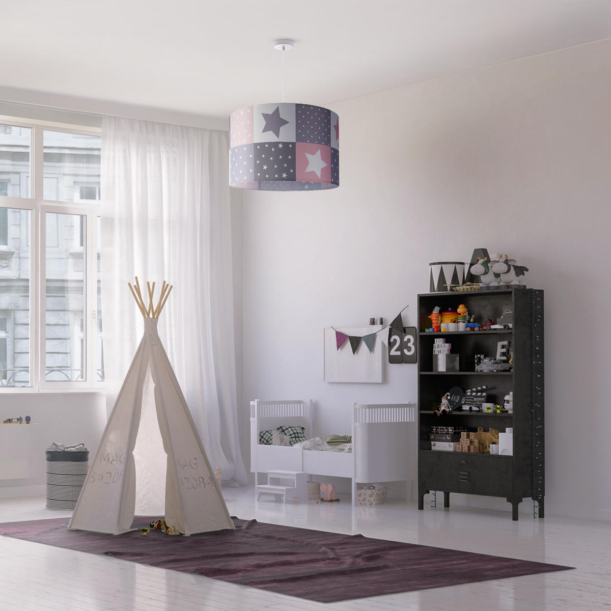 PENDELLEUCHTE Hugo Pd1 Cos 345 - Weiß, Metall (45.5/45.5/27cm) - Paco Home