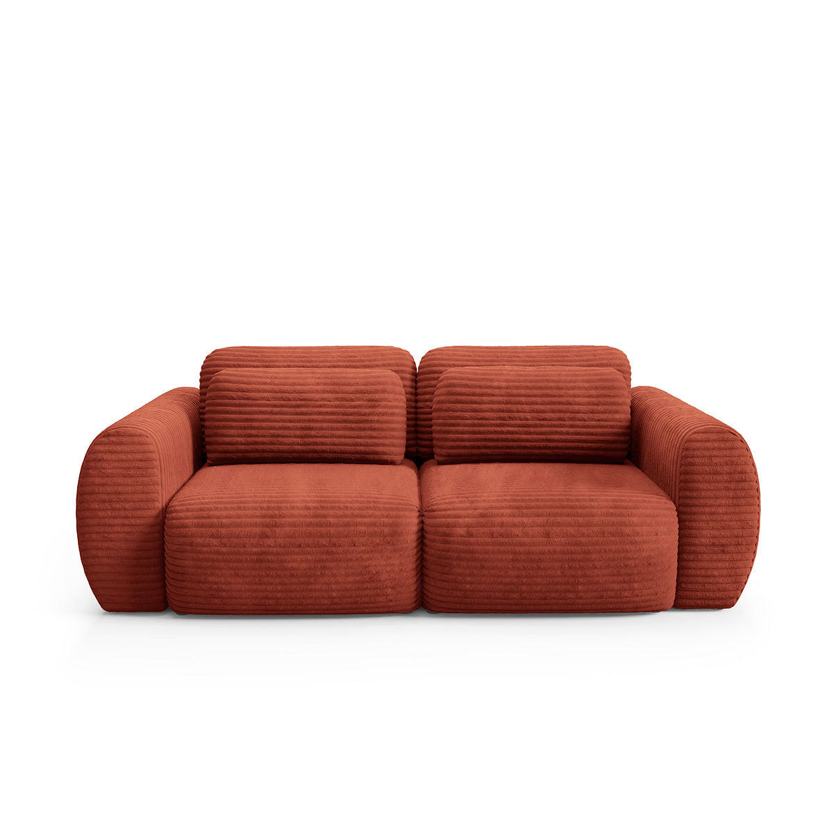 SOFA Camilla 3 Sitzplätze Terracotta - Orange, Holz (266/95/121cm) - Petits-meubles