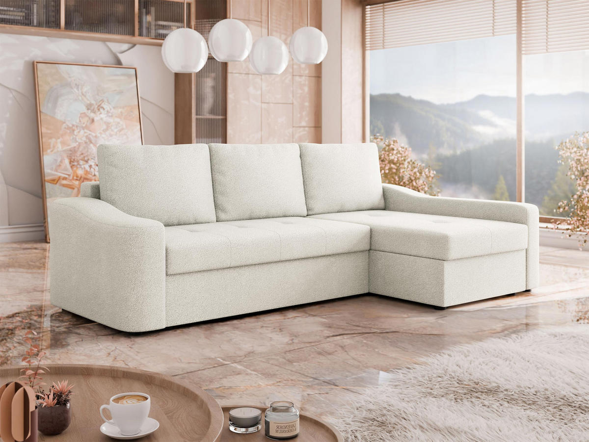 ECKSOFA Harbor, Seite: Rechts - Schwarz/Naturfarben, Holz/Kunststoff (253/148cm) - MIRJAN24