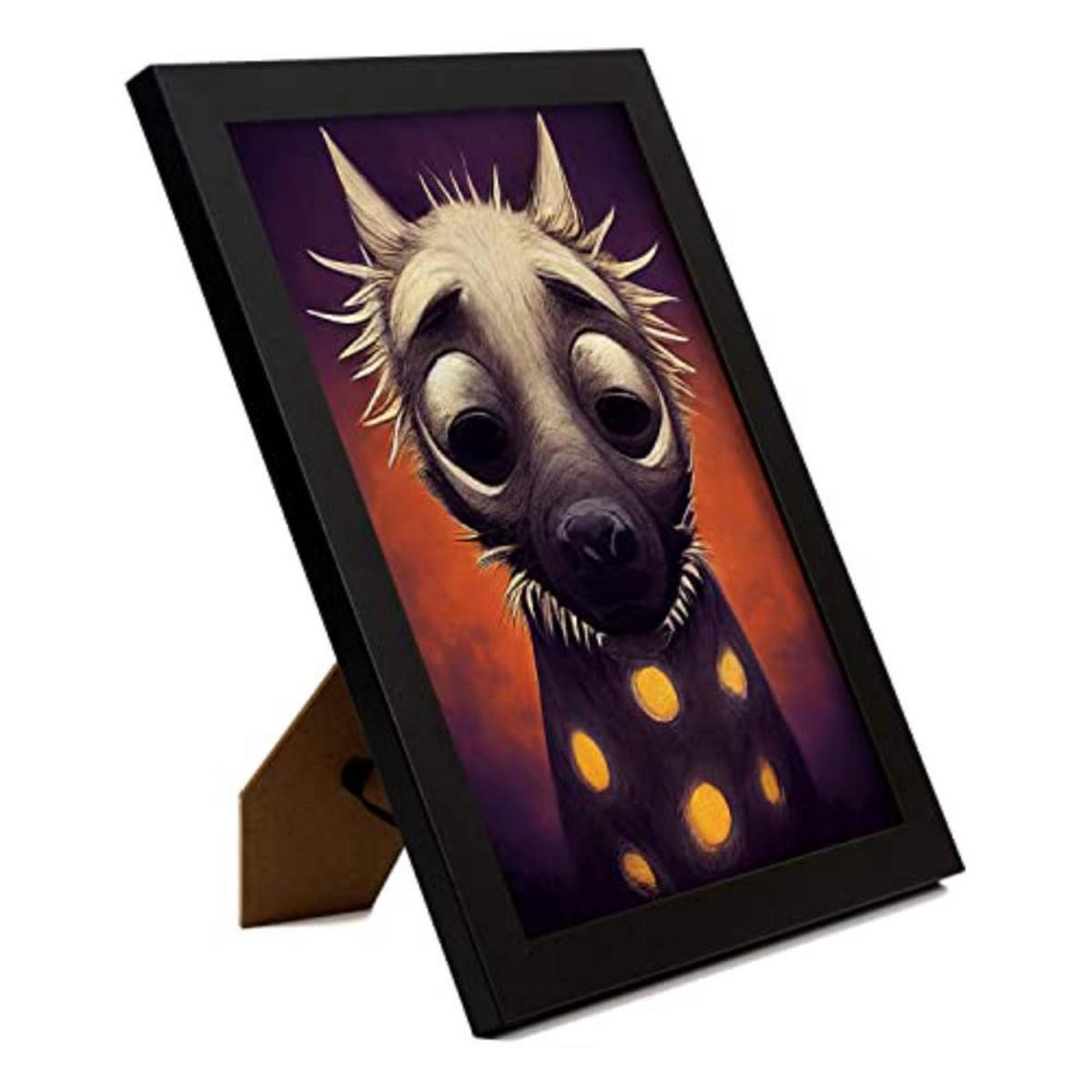 POSTER Set mit 4 Rot Tier im T Burton Goth Stil A4 Schwarzer Rahmen - Schwarz, Papier (29.7/3cm) - Nacnic